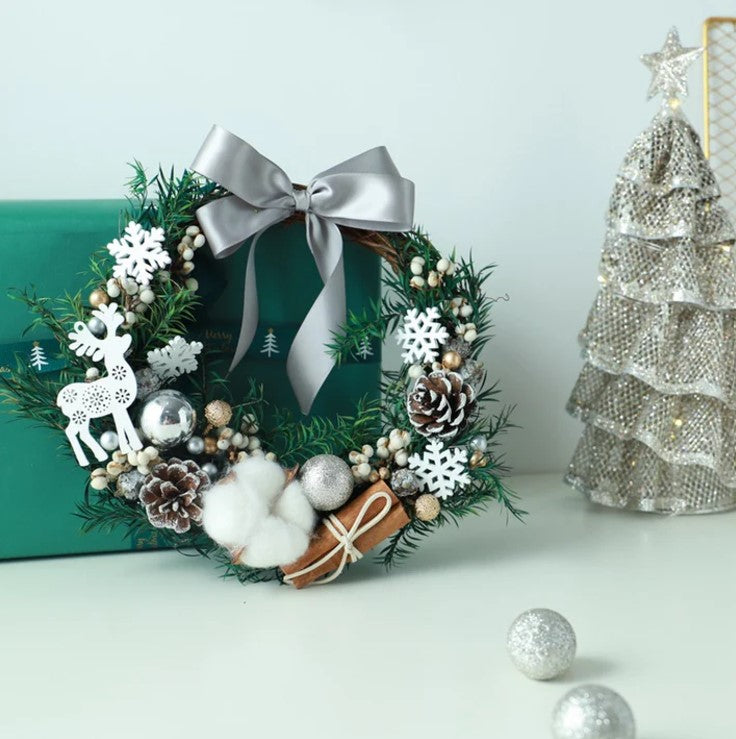 聖誕花環藤圈手作材料包 Christmas Wreath DIY Set A - 25cm