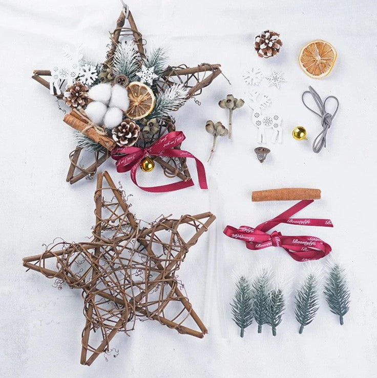聖誕花環藤圈手作材料包 (星形) Christmas Wreath DIY Set S1 - 25cm