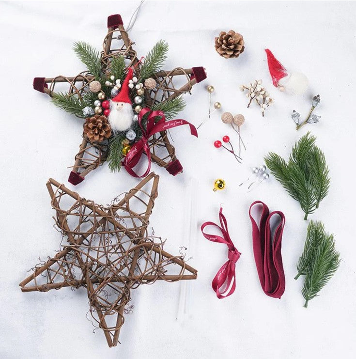 聖誕花環藤圈手作材料包 (星形) Christmas Wreath DIY Set S2 - 25cm