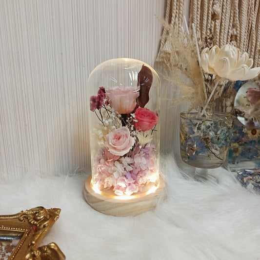 永生玫瑰花玻璃罩  Preserved Rose with Glass Cover